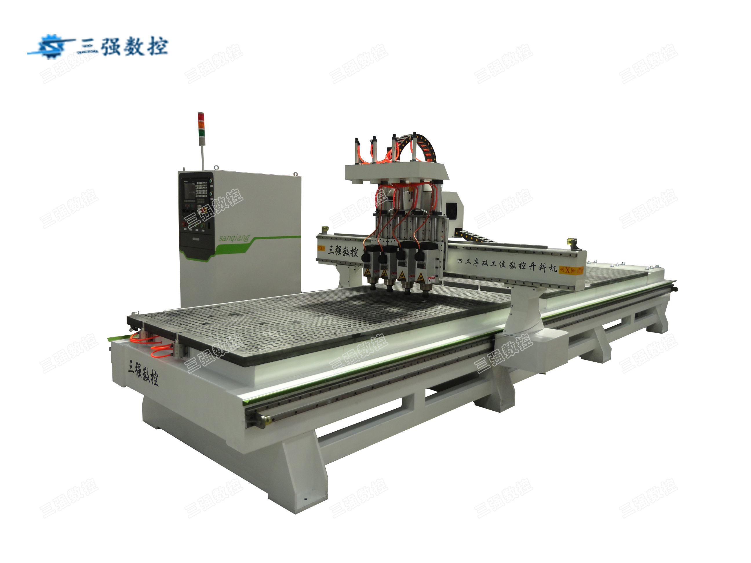 三強(qiáng)四工序雙工位數(shù)控開料機(jī)